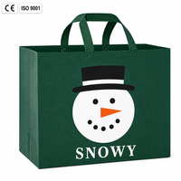 Sac de courses non tissé de Noël avec logo personnalisé, sac fourre-tout de Noël réutilisable, sac de courses pour les fêtes pour la promotion en supermarché