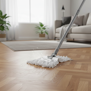 Gizmop 375 Gr Microfibre Fabric Wet Mop Cotton Loop Parquet Real Wood Floors Self-Wringer Quick Absorption Antibacterial - Product Image 3