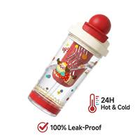 Bouteille d'eau en plastique de 550 ml avec paille et poignée, infuseur à thé, tasse portable, bouteille d'eau en plastique pour étudiants