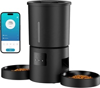 Distributeur de nourriture pour chien intelligent programmable avec minuterie, 1 à 10 repas, 5L, distributeur automatique de nourriture pour chat pour 2 chats avec minuterie WiFi 2.4G et application pour nourriture sèche
