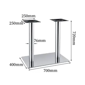 Hot Sales Modern And Customized Steel Metal Square Circle Black Modern Dining Stainless Steel Table Base