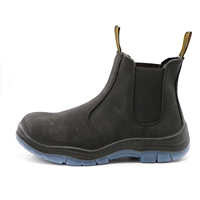 Bottes de travail sans lacet à bout en fibre de verre anti-écrasement Chaussures de sécurité imperméables Chaussures de sécurité à coupe moyenne à la mode Bottes pour hommes