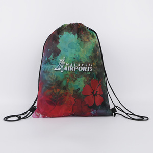 Malaysia Airports <b>Drawstring</b> <b>Backpack</b> 420D Polyester Heat Transfer Print Unisex General Packaging Bag - Product Image 1