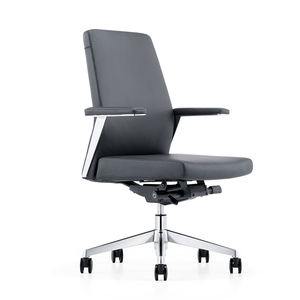 Fauteuils de bureau exécutif modernes en cuir avec rembourrage, hauteur réglable, design rotatif et dossier moyen - Product Image 1