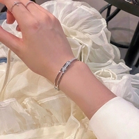 Pulsera de Plata 925 FY-SL311 para Mujer, Diseño Abierto, Estilo Nicho, de Alta Gama, Moderna, Venta al por Mayor de Fábrica