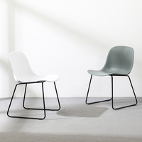 Chaise de salle à manger minimaliste moderne, chaise à dossier, chaise de restaurant, chaise de maquillage, chaise en plastique, chaise de négociation