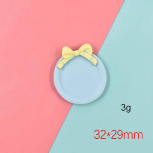 Piring persegi kuning Pink lingkaran piring makan Flatback Resin pesona untuk Slime casing seluler gantungan kunci DIY Kerajinan Dekorasi - Product Image 4
