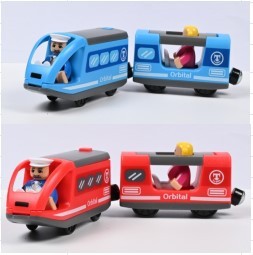 Juego de juguete de coche magnético de pista y riel de <span class=keywords><strong>madera</strong></span> Unisex, bloques de pista de tren pequeño para ensamblar juguetes educativos para niños con riel de <span class=keywords><strong>madera</strong></span> - Product Image 6