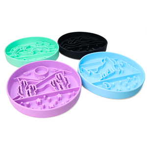 Evcil Hayvanlar İçin Silikon Mama Kabı Yavaş Beslenme Tabağı Köpek Yalama Tabağı Yavaş Beslenme Pedi Yuvarlak Tabak Yavaş Beslenme Kabı Pedi - Product Image 3
