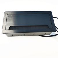 Meja kantor penutup Flip Inggris Desktop kotak soket daya dengan sikat USB dan port Data untuk meja konferensi