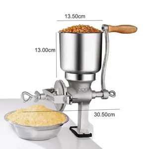 High hopper grain mill cast iron grain grinder heavy duty food mill with clamp for nuts flour corn and wheat