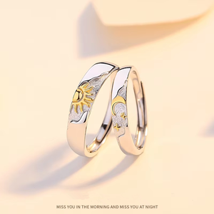 巴奎逊情侣戒指925纯银套装情侣情人节礼物承诺戒指 - Product Image 3