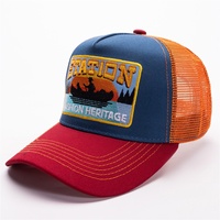 Casquette de baseball personnalisée en gros avec lettres brodées en 3D, dos en maille, blocs de couleur, 5 panneaux, snapback unisexe pour hommes et femmes, Gorra De Beisbol OEM