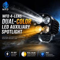 Feux antibrouillard/de conduite LED bicolores universels haute puissance (feux de travail 4x4) - Étanches - pour voitures, camions, jeeps et motos
