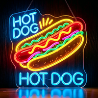 Enseigne néon LED Hot Dog en acrylique flexible, décoration murale pour vitrine de restaurant rapide, signalétique lumineuse publicitaire