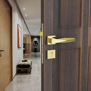 Guangdong-manopola Hardware senza vittorie di lusso in legno serratura maniglia della porta per Pakistan con serratura e chiave - Product Image 2