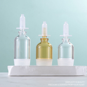 Nouveaux produits – Flacon ampoule transparent ambré en PS de 5 ml, 10 ml, 15 ml, forme bulbe, avec logo personnalisé, pour <span class=keywords><strong>acide</strong></span> hyaluronique et soins de la peau - Product Image 1