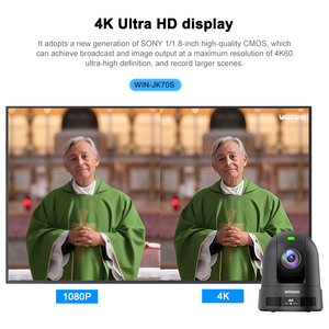 WODWIN Système de <span class=keywords><strong>Conférence</strong></span> Audio PTZ 4K 60FPS avec <span class=keywords><strong>Zoom</strong></span> Optique 25X, 12G-SDI, IP/USB3.0/SYNC, Suivi IA, 8.3MP pour Diffusion et Conférences - Product Image 3