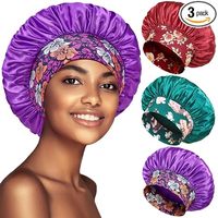 Bonnet de nuit unisexe en satin, grande taille, avec large bande élastique réglable, doux, pour cheveux longs, bouclés et tresses, toutes saisons, vente en gros