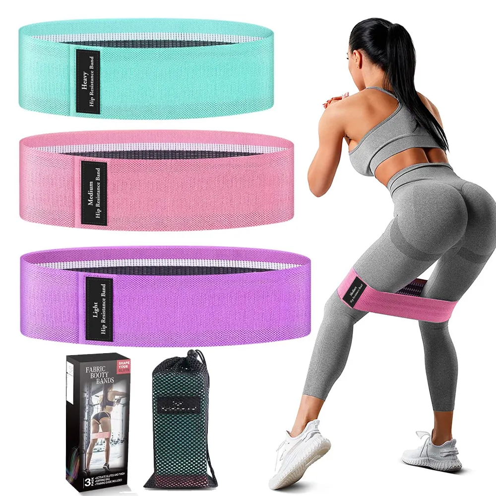 Loop Resistance Bands Custom Logo Printed Yoga Gym Exercise Fitness For Legs Glutes Booty Hip Fabric Resistance Bands