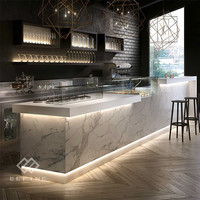 Comptoir de bar en Corian de haute qualité avec éclairage LED, idéal pour les hôtels, centres commerciaux et hôpitaux, garantie 10 ans, forme personnalisable