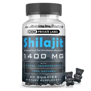 Private Label himalayano dolce senza zucchero puro himalayano Shilajit Gummies con integratore vitaminico acido fulvico