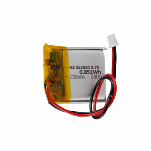 Batterie rechargeable au lithium polymère HZ 552020 3,8 V 230 mAh, avec anode LiCoO2, durée de vie de 300 cycles - Product Image 1