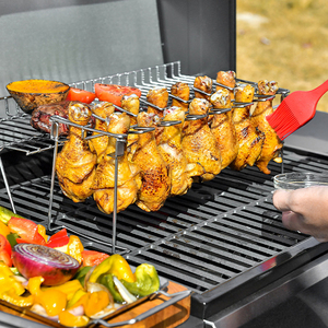 <span class=keywords><strong>Baquetas</strong></span> <span class=keywords><strong>de</strong></span> acero inoxidable duraderas con 14 ranuras, soporte para estante para asar, patas <span class=keywords><strong>de</strong></span> pollo para parrilla estante para, barbacoa, cocina - Product Image 5