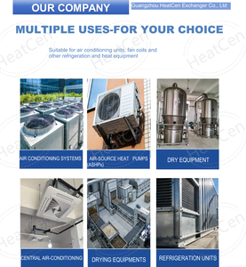 Bobine de refroidissement de remplacement en tube de cuivre à ailettes d'aluminium, échangeur de chaleur liquide-air pour eau réfrigérée / vapeur / eau chaude - Product Image 4