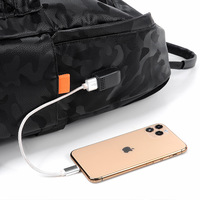 Mochila Impermeable para Portátil con Camuflaje Oxford, Puerto de Carga USB, Cierre de Cremallera, Antirrobo, Unisex, para Uso Escolar, Material de PC