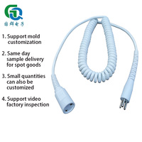 Kabel Spiral PVC Elektronik Kustom dengan Kawat Pegas Berongga, Terminal Putar Tiga Pin, Konduktor Tembaga Murni, 2 Inti, untuk Pemrosesan Kabel Spiral
