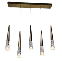 Plafonniers à LED en aluminium et cristal pour salon moderne Luminaire suspendu Lustre