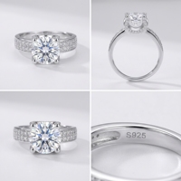 Cincin Moissanite Kepala Banteng Baru Terlaris, Perak Sterling S925, Perhiasan Mewah Ringan Elegan dan Serbaguna