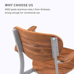 Chaise de salle à manger en plastique et bois empilable en aluminium nordique d'extérieur bon marché (E7308) - Product Image 4