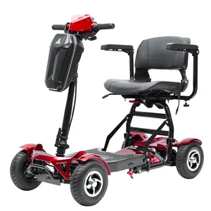 The New Hot Portable Red Foldable Electric Mobility Scooter Travel 4 Wheels Elderly Scooter