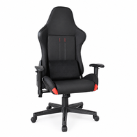 Chaise Gamer Ergonomique à Dossier Haut Style Racing en Tissu Noir Pivotante avec Accoudoirs 2D Inclinables à 180 Degrés pour Bureau et Gaming Vente en Gros OEM