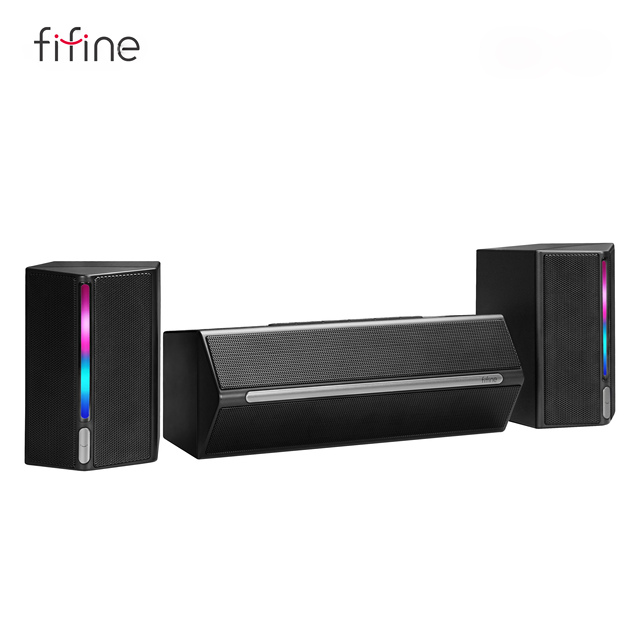 Fifine A22 Hifi BT Smart Speakers USB Wired Speaker Multi Color RGB Light Music Soundbar Desktop Gaming Speakers