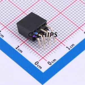 XDM254-2-03-W-8.5-G0 Pin Socket Bent Lead Through Hole,P=2.54mm Connector 2x3P 2.54mm Square Hole Right Angle Insert - Product Image 2