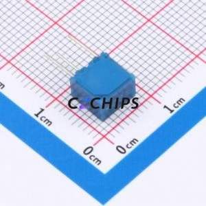 Résistance/potentiomètre réglable 3362X-204-3H, composant traversant (THT)-3P, 7x6,8 mm, résistance 200 kOhm, 10 %, 500 mW, 250 ppm/ ℃ - Product Image 2
