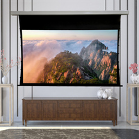 Écran de projection motorisé ALR à tension par languettes, 120 pouces, compatible 4K 1080P 3D, sans fil, boîtier en fer pour home cinéma