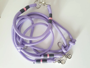 Laisse et collier d'entraînement pour chien en nylon, best-seller, en violet, gris et rose, pour la marche et la course - Product Image 6