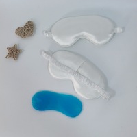 Masque de sommeil personnalisé en fausse soie avec compresse chaude/froide, masque oculaire en soie satinée ultra doux avec sangle élastique