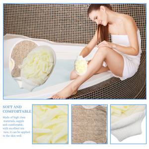 Gants exfoliants double face en maille moussante pour le bain, serviette de dos et du corps, tampon exfoliant pour éliminer les peaux mortes - Product Image 4