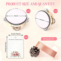Mini tambourin en bois personnalisé de 10 cm/6 pouces, bijou de percussion à main pour église, mariage, vente en gros, en acier inoxydable