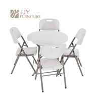Table de bar pliante ronde blanche chic JJY-ZDZ-B003 110 cm pour soirées en plein air et usage commercial