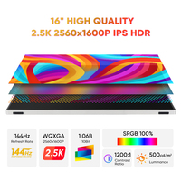 Monitor Portátil para Gaming de 16 Pulgadas UHD 2560*1600 2.5K, 3ms, HD, con Puerto USB-C Tipo-C, Monitor Portátil USB para PS5, PS4 y Laptop