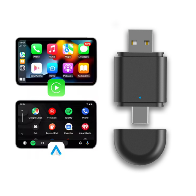 2024 Mini Wireless Adapter Convert Wired CarPlay Into Wireless Apple Carplay&Android Auto Without Cable