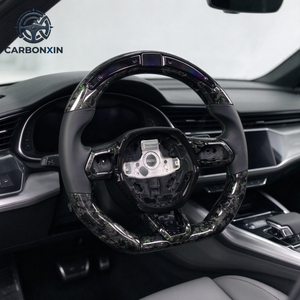 พวงมาลัยหนังแท้แบบกำหนดเอง พร้อมไฟ LED และคาร์บอนไฟเบอร์ สำหรับรถสปอร์ต Urus Huracan Evo Gallardo - Product Image 6