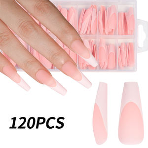 120 Uds. Prensa de Ballet Rosa francés en las <span class=keywords><strong>uñas</strong></span> blanco rosa negro diseño de punta de <span class=keywords><strong>uñas</strong></span> Ballet largo con decoración de <span class=keywords><strong>uñas</strong></span> postizas falsas - Product Image 2
