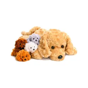 7564 Mommy Dog with 4 Babies Puppy Stuffed Animals 5 Pieces Harmless Stuffed Cute Squishy Animal Toy Gift for Kids